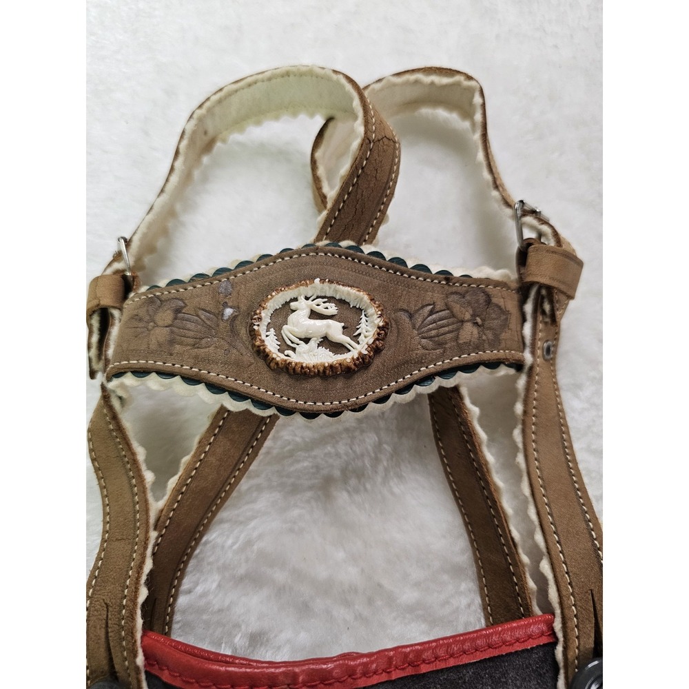 Vintage 1950s Lederhosen Child Size German Leather Shorts - Picture 2 of 11